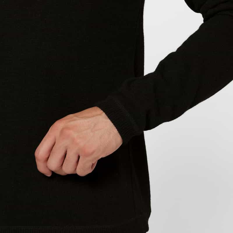 BARNEYS NEW YORK ラグランクルーネックニットプルオーバー BLACK