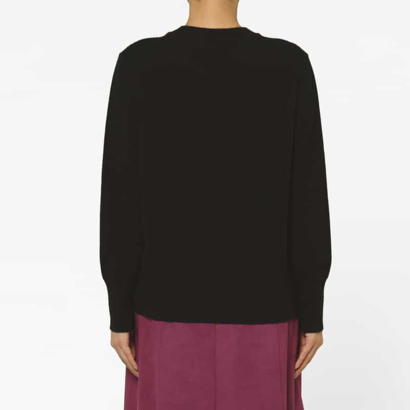BARNEYS NEW YORK カシミヤ素材 クルーネックニットプルオーバー BLACK