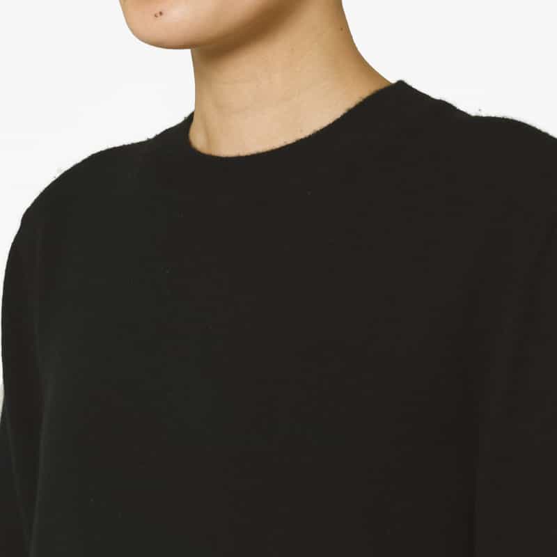 BARNEYS NEW YORK カシミヤ素材 クルーネックニットプルオーバー BLACK
