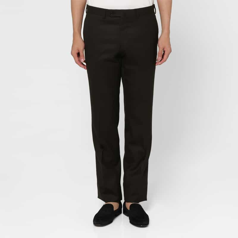 BARNEYS NEW YORK ウールフランネル素材ストレートパンツ DARK GRAY