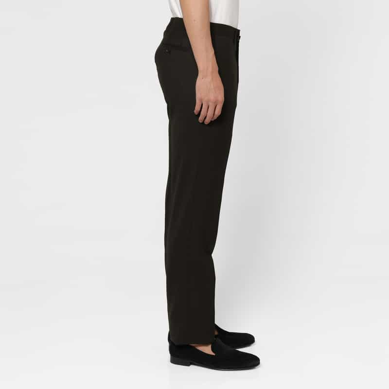 BARNEYS NEW YORK ウールフランネル素材ストレートパンツ DARK GRAY
