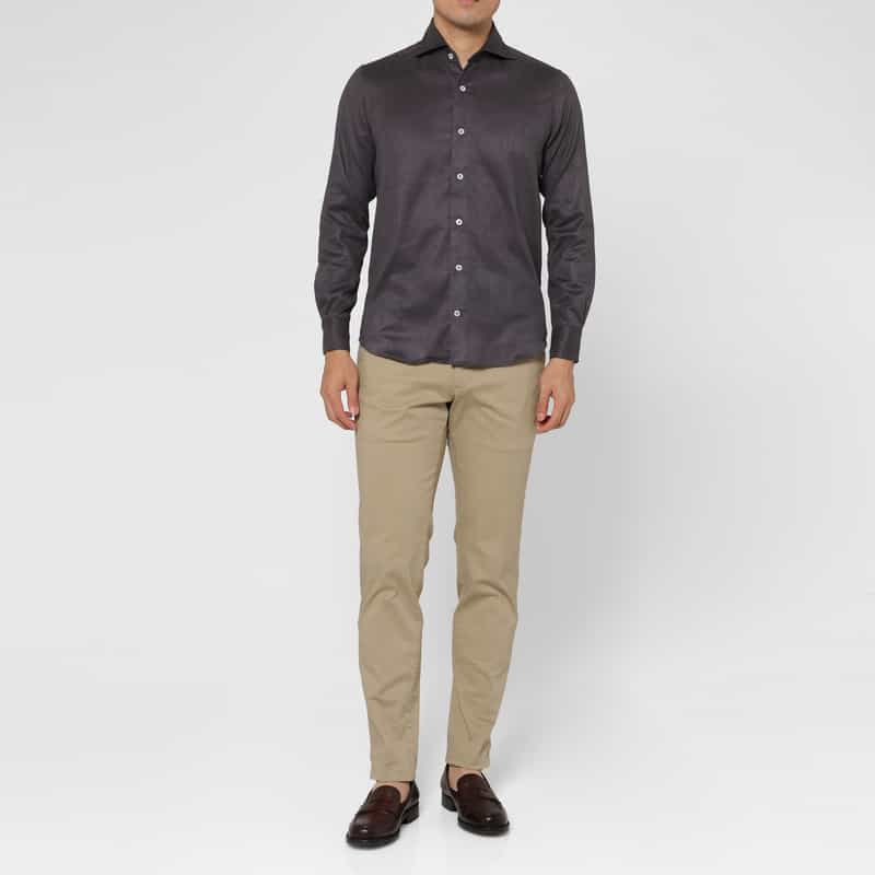 BARNEYS NEW YORK ストレッチ素材テーパードパンツ BEIGE