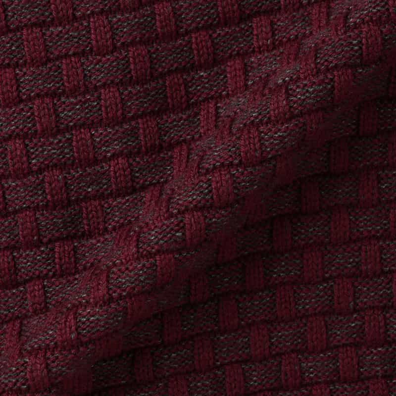 BARNEYS NEW YORK スタンドカラーニットカーディガン WINE
