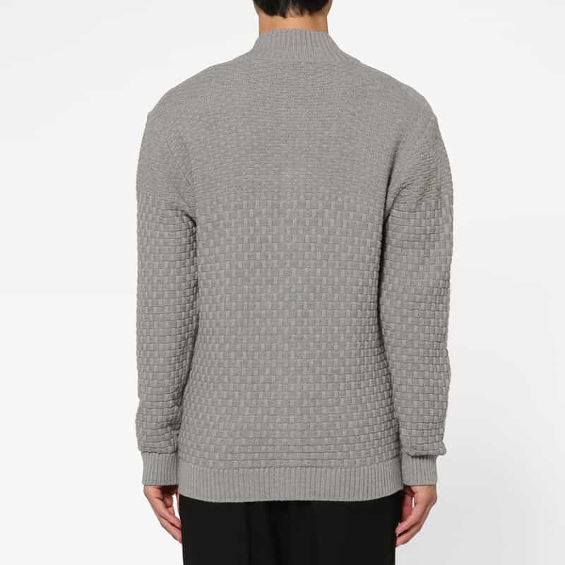 BARNEYS NEW YORK スタンドカラーニットカーディガン GRAY