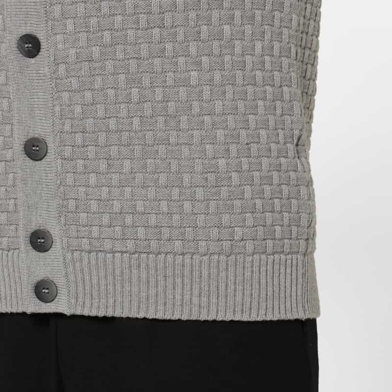 BARNEYS NEW YORK スタンドカラーニットカーディガン GRAY