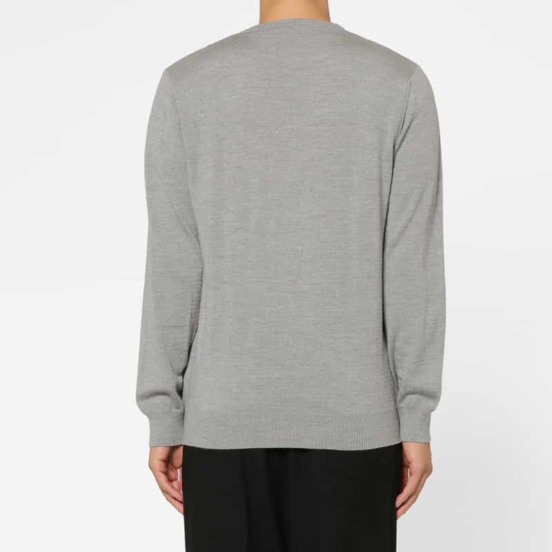 BARNEYS NEW YORK ウインドウペンチェック柄クルーネックニットプルオーバー GRAY