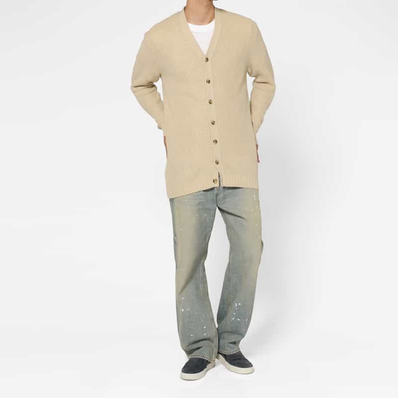 BARNEYS NEW YORK ロングニットカーディガン BEIGE
