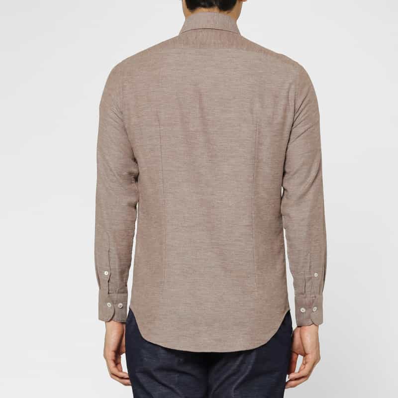 BARNEYS NEW YORK フランネル素材ボタンダウンシャツ BROWN