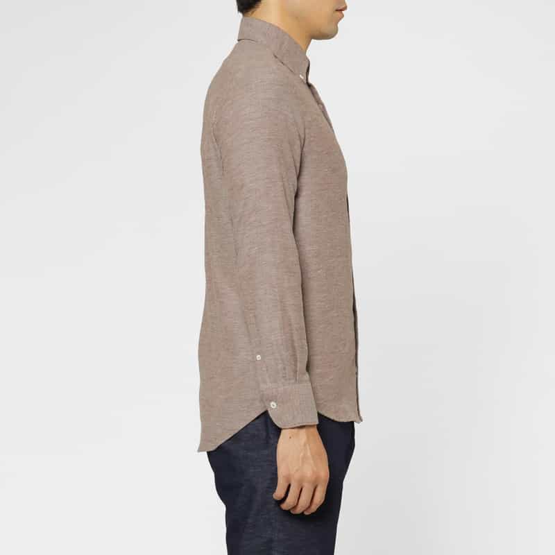 BARNEYS NEW YORK フランネル素材ボタンダウンシャツ BROWN