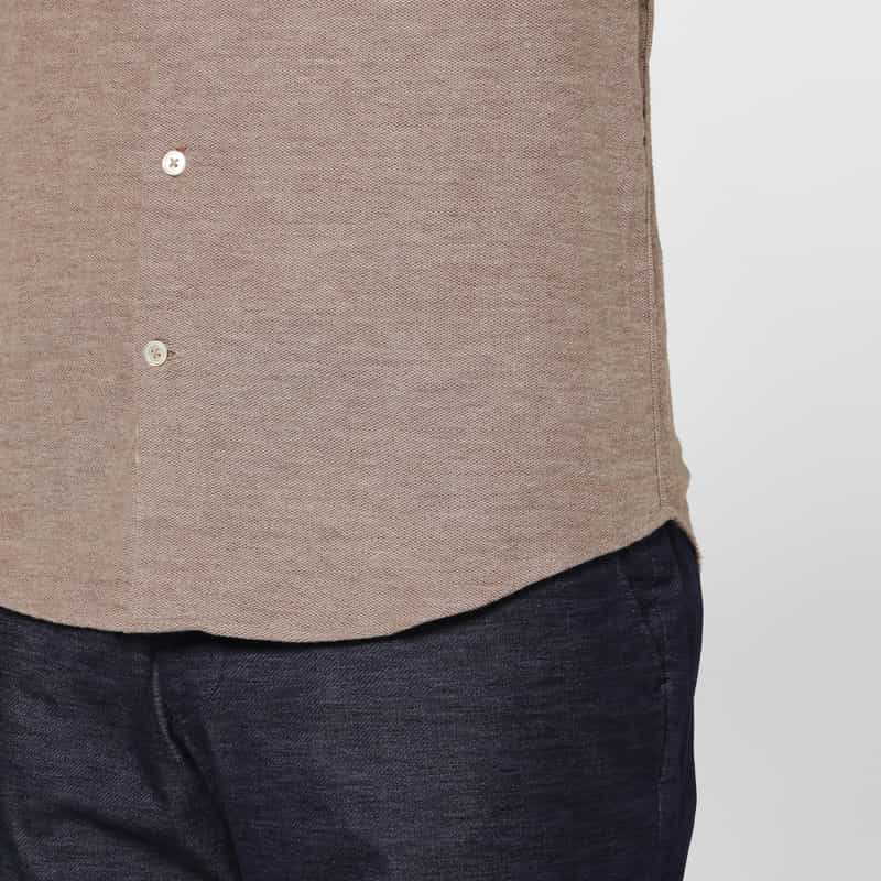 BARNEYS NEW YORK フランネル素材ボタンダウンシャツ BROWN