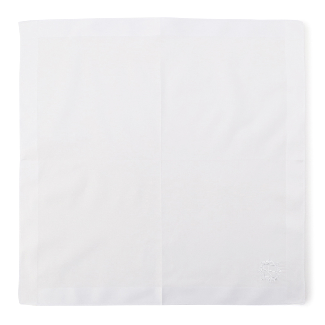 イニシャルコットンハンカチ （WHITE）