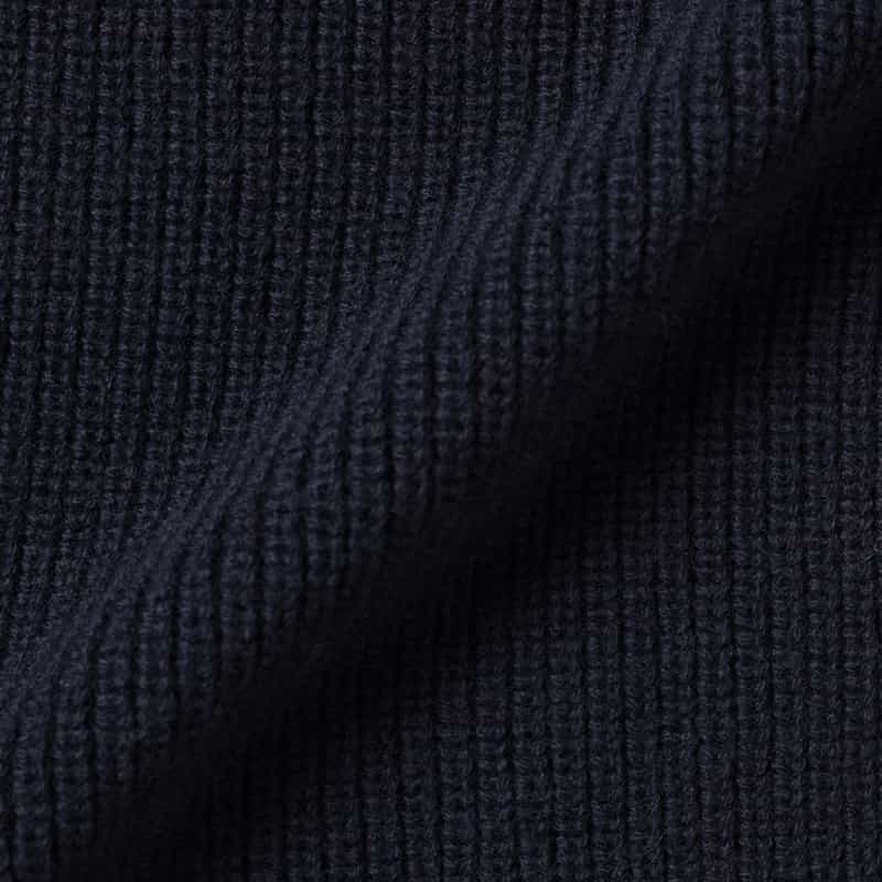BARNEYS NEW YORK ウール素材タートルネックニットプルオーバー NAVY