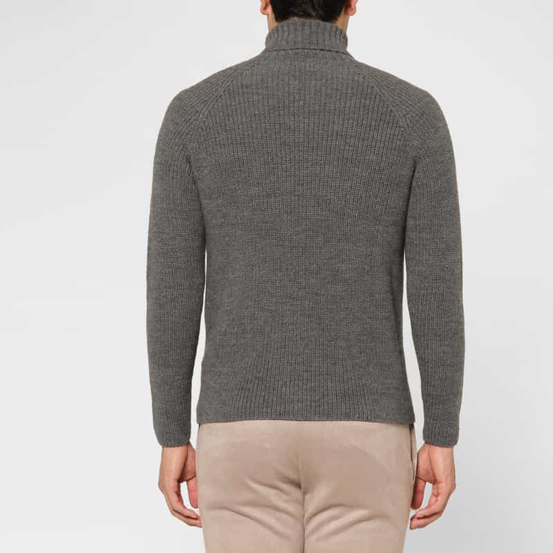 BARNEYS NEW YORK ウール素材タートルネックニットプルオーバー GRAY