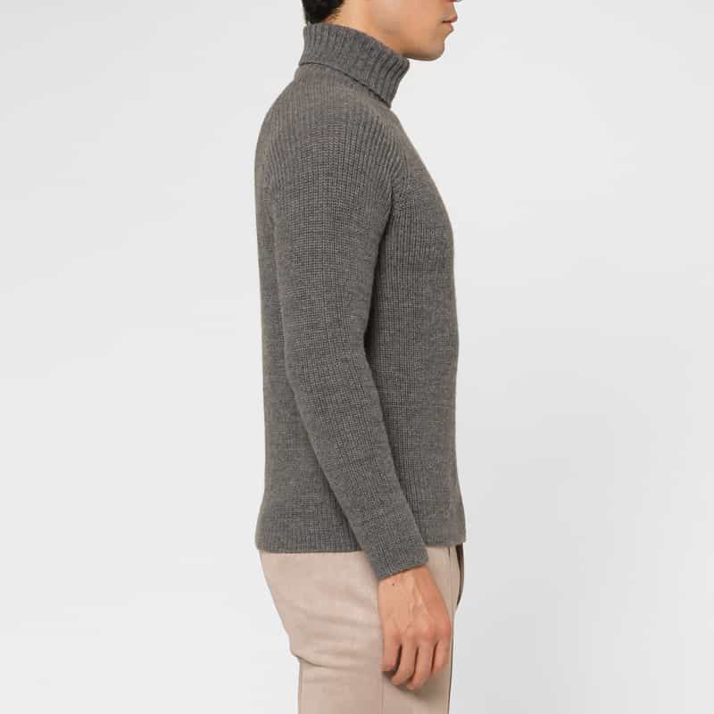 BARNEYS NEW YORK ウール素材タートルネックニットプルオーバー GRAY