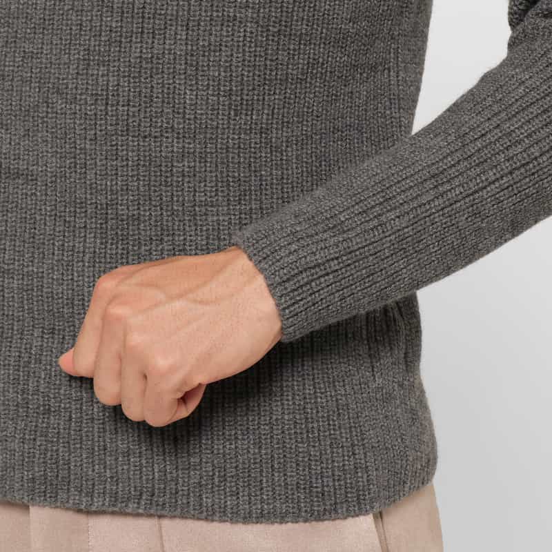 BARNEYS NEW YORK ウール素材タートルネックニットプルオーバー GRAY