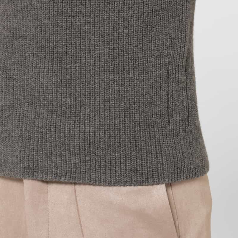 BARNEYS NEW YORK ウール素材タートルネックニットプルオーバー GRAY