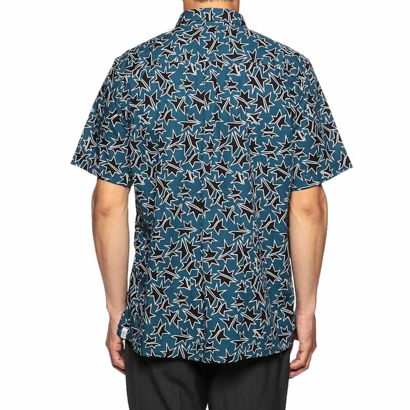 OSVALDO TRUCCHI プリントオープンカラーシャツ BLUE