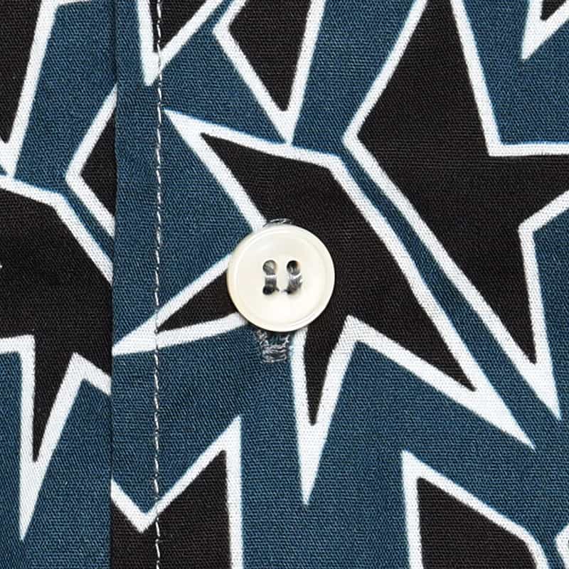 OSVALDO TRUCCHI プリントオープンカラーシャツ BLUE