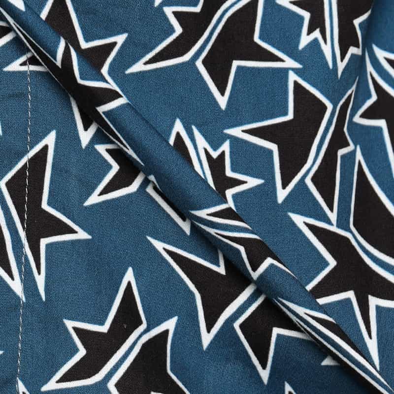 OSVALDO TRUCCHI プリントオープンカラーシャツ BLUE