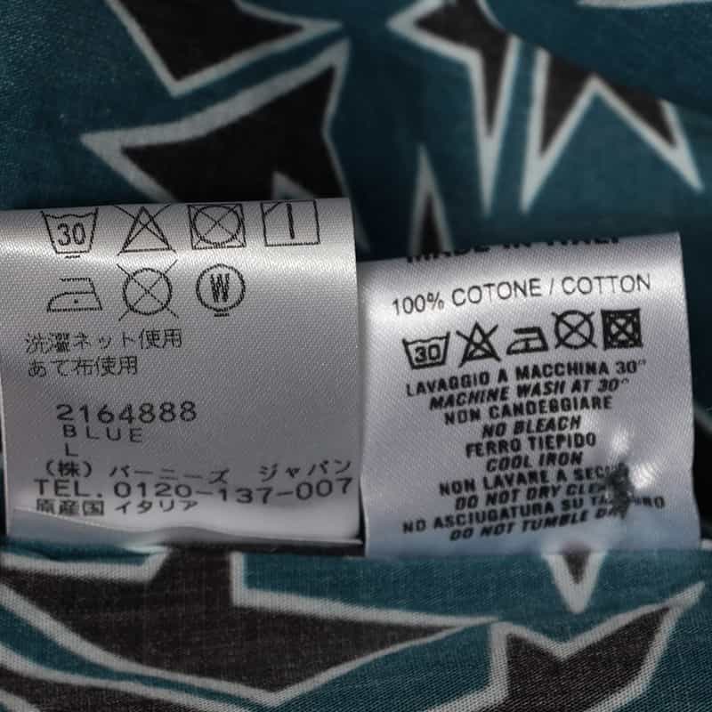 OSVALDO TRUCCHI プリントオープンカラーシャツ BLUE