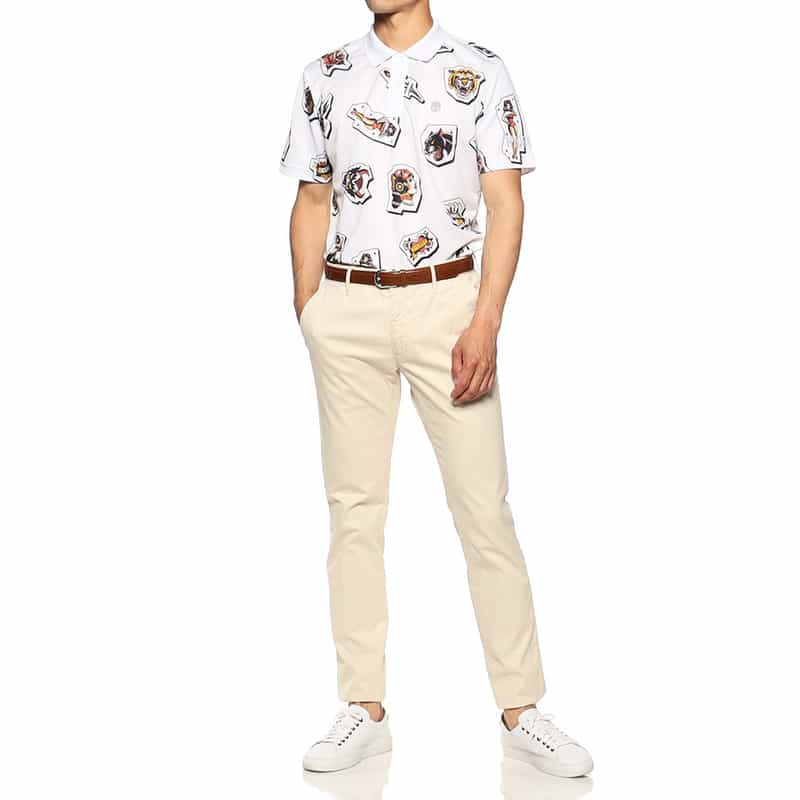 HYDROGEN プリントポロシャツ WHITE