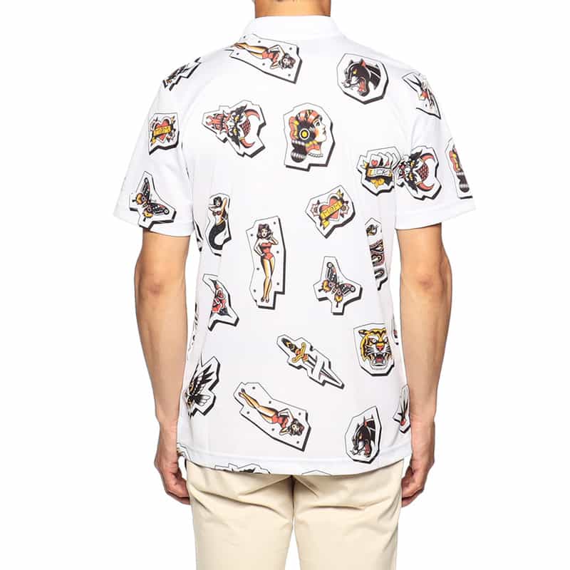 HYDROGEN プリントポロシャツ WHITE