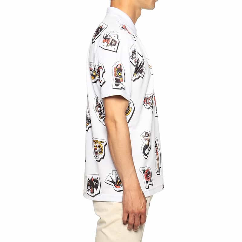 HYDROGEN プリントポロシャツ WHITE