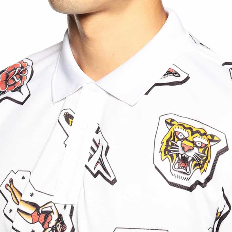 HYDROGEN プリントポロシャツ WHITE