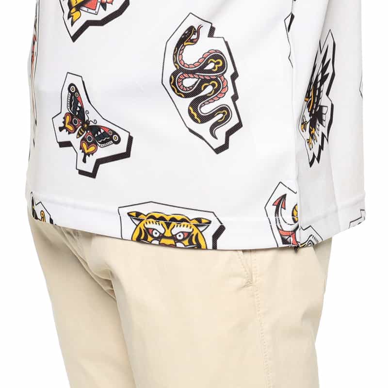 HYDROGEN プリントポロシャツ WHITE