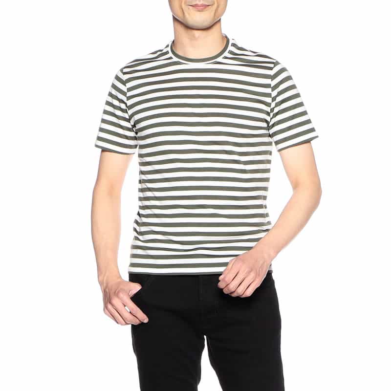 FEDELI ボーダーTシャツ KHAKI