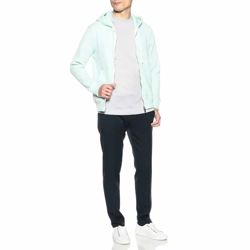 SEA GREEN オニワッフルジップアップパーカー LIGHT BLUE