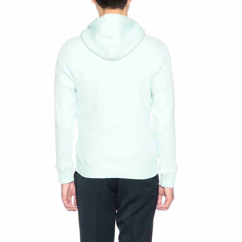 SEA GREEN オニワッフルジップアップパーカー LIGHT BLUE