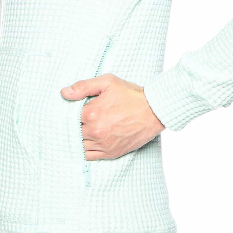 SEA GREEN オニワッフルジップアップパーカー LIGHT BLUE