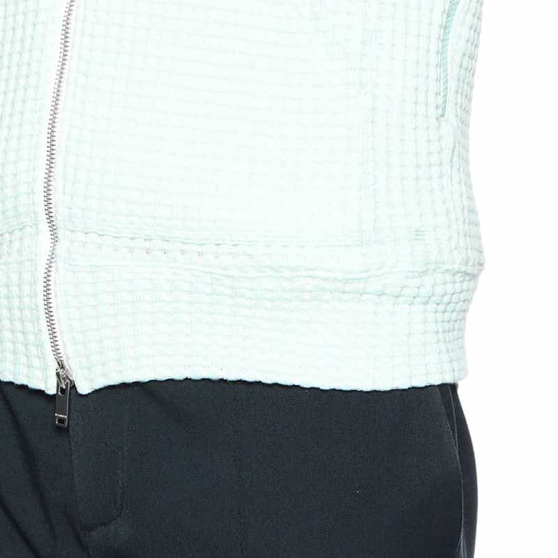 SEA GREEN オニワッフルジップアップパーカー LIGHT BLUE