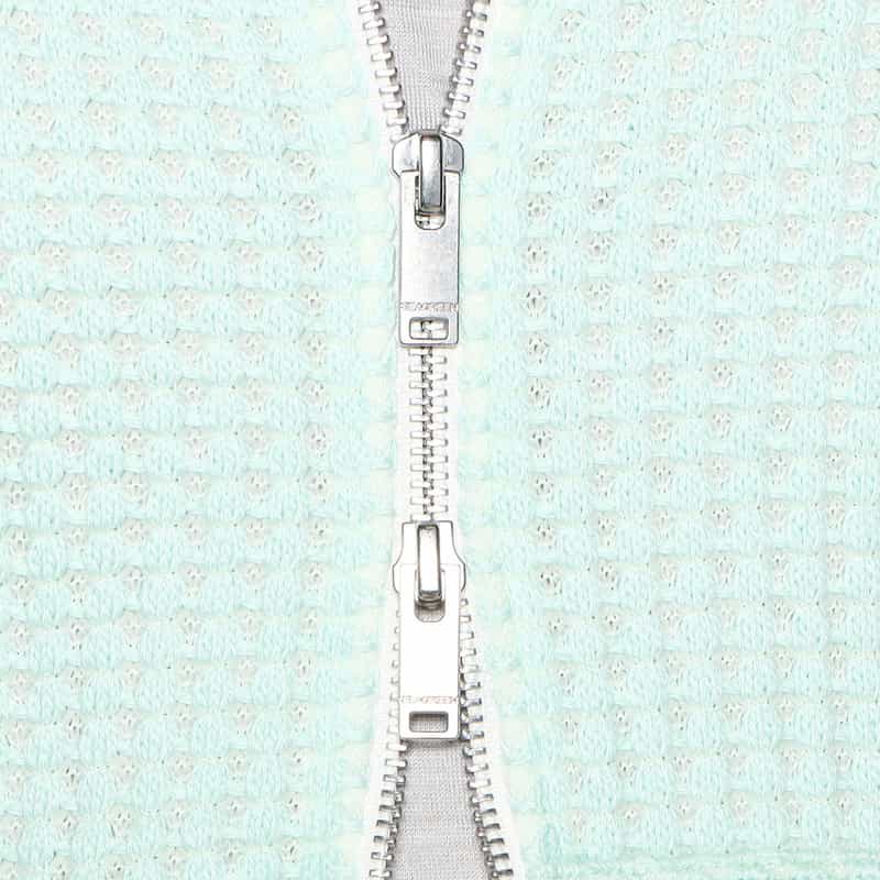 SEA GREEN オニワッフルジップアップパーカー LIGHT BLUE