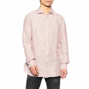 ストライプ柄リネンシャツ