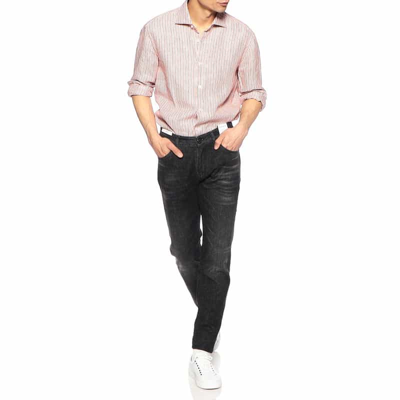 CATARISANO ストライプ柄リネンシャツ PINK