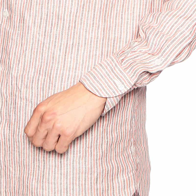 CATARISANO ストライプ柄リネンシャツ PINK