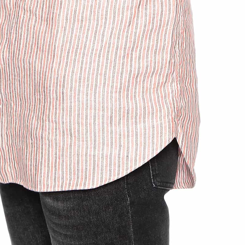 CATARISANO ストライプ柄リネンシャツ PINK