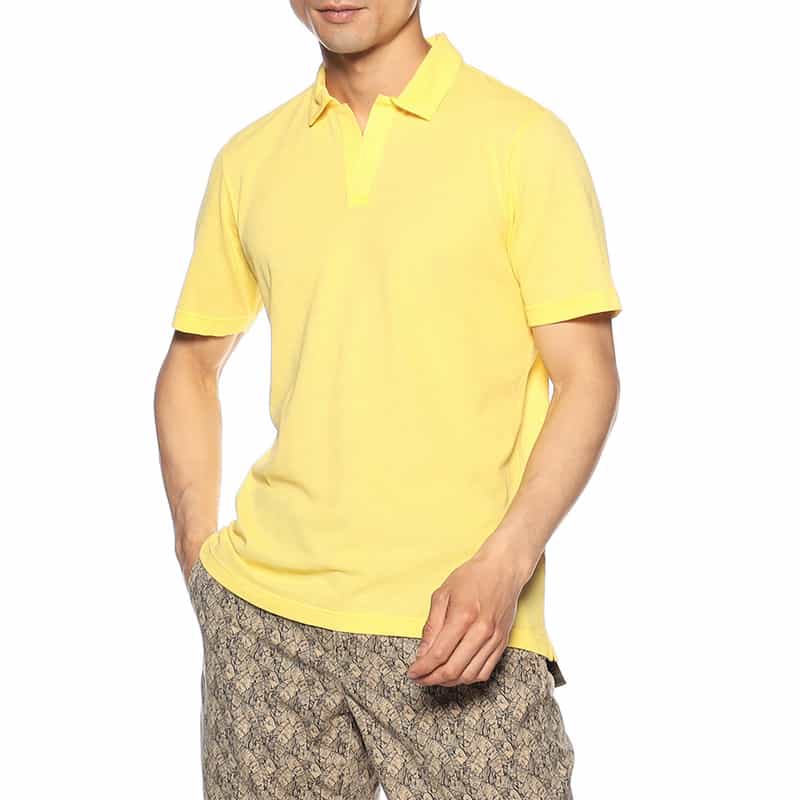 GRANSASSO バーニーズ　ニューヨーク限定カノコスキッパーシャツ YELLOW