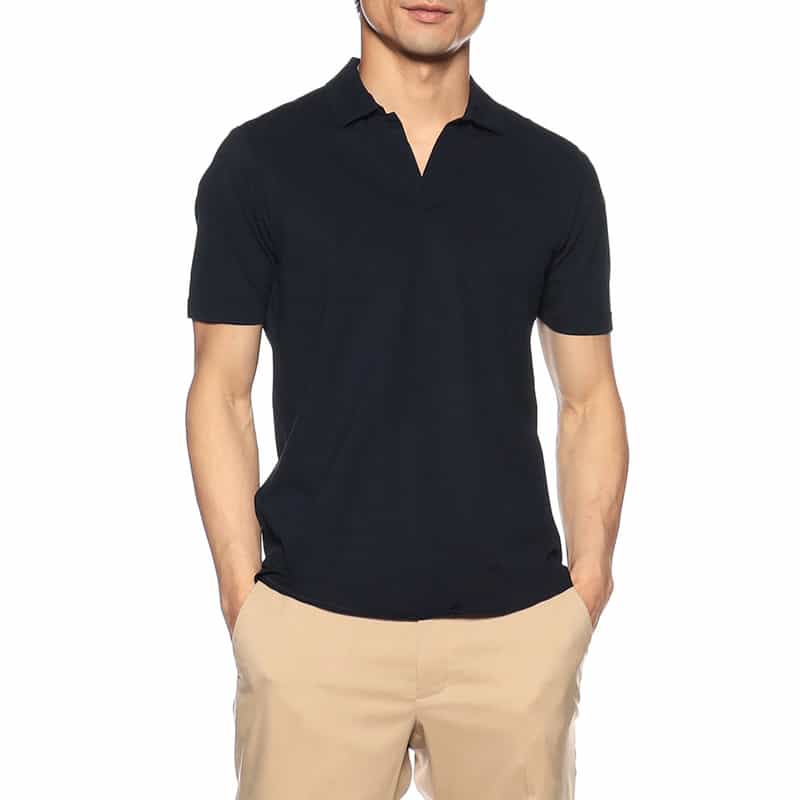 GRANSASSO バーニーズ　ニューヨーク限定カノコスキッパーシャツ NAVY