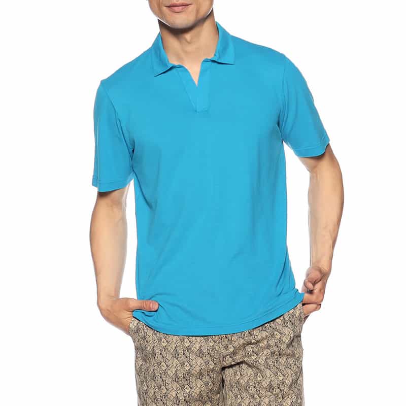 GRANSASSO バーニーズ　ニューヨーク限定カノコスキッパーシャツ LIGHT BLUE