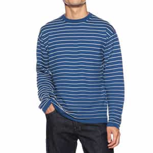 ボーダーコットンニットプルオーバー