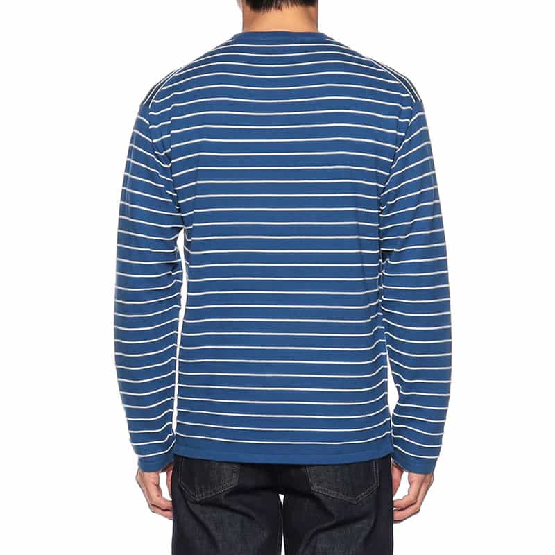 CRUCIANI ボーダーコットンニットプルオーバー BLUE