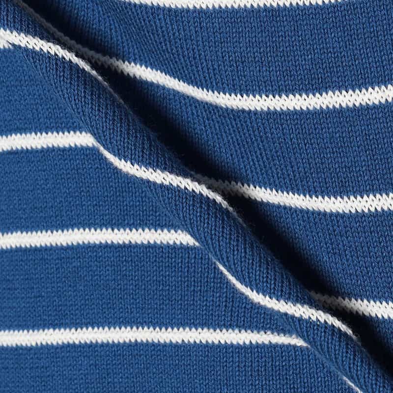 CRUCIANI ボーダーコットンニットプルオーバー BLUE