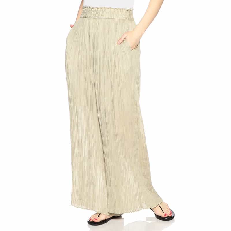 HYKE ワイドプリーツパンツ BEIGE