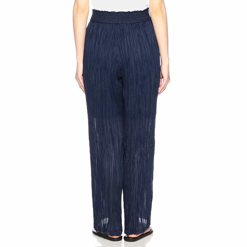 HYKE ワイドプリーツパンツ NAVY