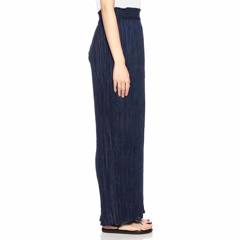 HYKE ワイドプリーツパンツ NAVY