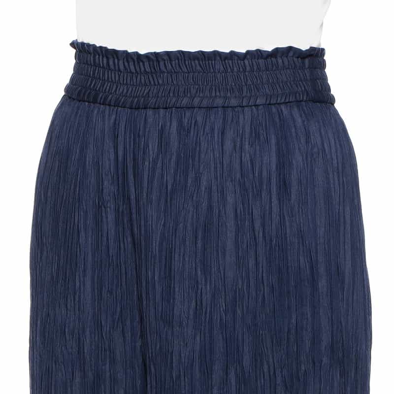 HYKE ワイドプリーツパンツ NAVY