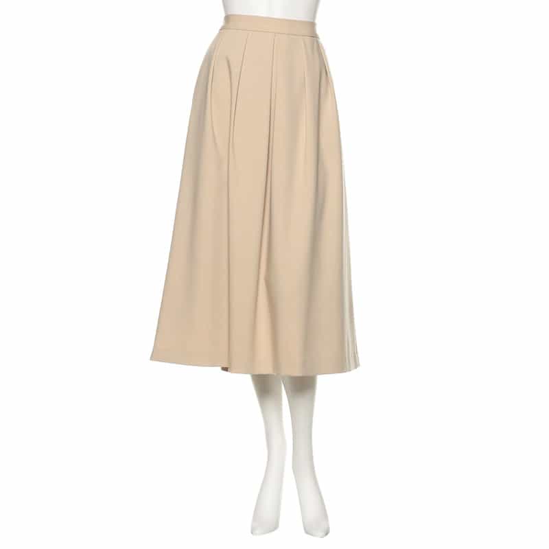BARNEYS NEW YORK バックゴムタックスカート BEIGE